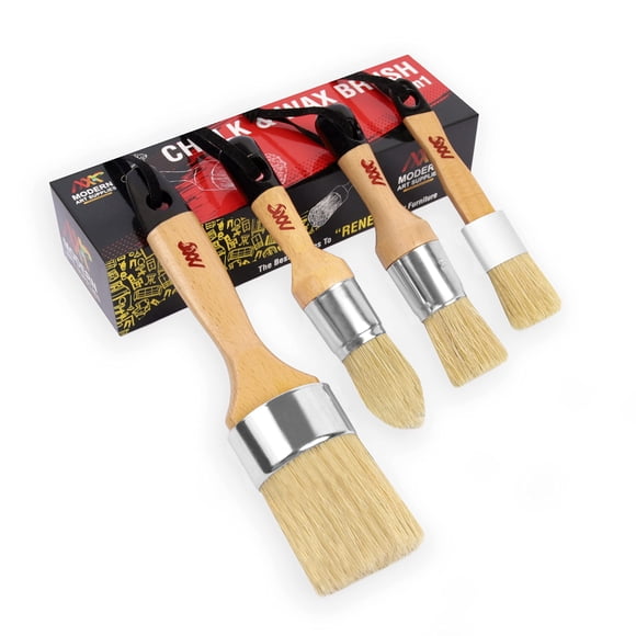 Juego de pinceles de cera de tiza, 4 piezas, para pintar muebles