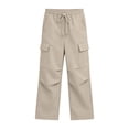 thumbnail image 7 of Annhoo Boys Girls Cargo Joggers Pants with Pockets Fashion Drawstring Elastic Waist Pleated Pants Basic Casual Trousers, 7 of 7