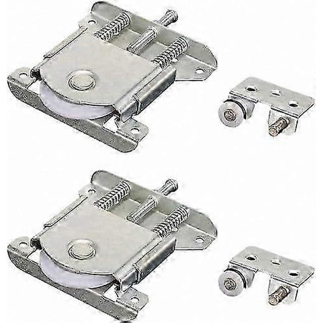Roller Sliding System with Wheels for Closet and Cabinet Doors Silver Finish