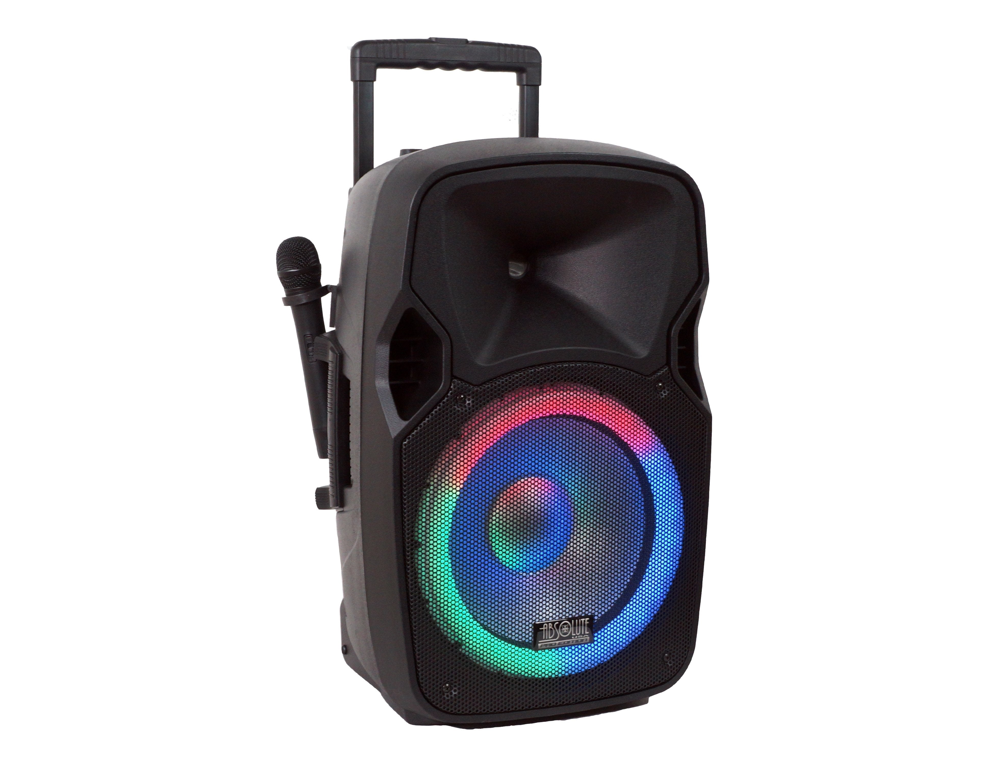 Absolute USPROBAT12 3000 Watts Max Pro PA DJ Active Battery Power Speaker + Speaker Stand