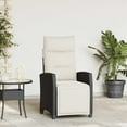 thumbnail image 1 of vidaXL Reclining Garden Chair with Side Table Black Poly Rattan, 1 of 5