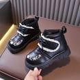 thumbnail image 2 of hzomhy Girls Short Boots Round Toe Thick Sole Side Zipper for Fall Winter Daily Casual and Outdoor Wear, 2 of 8