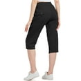 thumbnail image 2 of liyiyiyia Women Hiking Cargo Capris Pants Loose Fit Quick Dry Fishing Pants Casual Elastic Waist Lightweight Capri for Outdoor Travel, 2 of 7