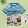 thumbnail image 4 of Beach Seashell Starfish Women's T-Shirt Short Sleeve T Shirts Tops Tee Ladies Loose T, 4 of 6