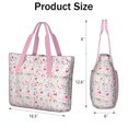 thumbnail image 3 of Tote Bag for Women - Pink Christmas Santa and Penguin Pattern Shoulder Bag - Large Utility Work Duffle Bag with Zipper Handbag for Travel, Work, Sprots, 3 of 5