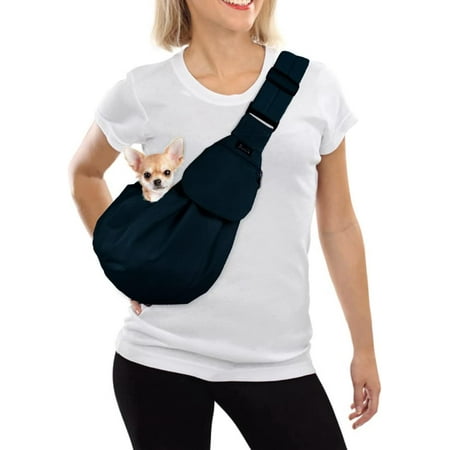 Hgudesign Pet Sling  Hand Free Dog Sling Carrier Adjustable Padded Strap Tote Bag Cn Shoulder Bag Front Pocket Safety Belt Carrying Small Dog Puppy Mane Washable (BN  S)