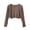 Brown—Sun Shirts for Women, variant on Women's Short Cardigan Bolero Shrug Sheer Tie Front Top Sun Protection Long Sleeve Jacket for Dress Sky Blue Free Size