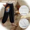 thumbnail image 6 of DISNIMO Black Soccer Bloomer Harem Pants for Boys Lantern Pants Kids Harem Bloomers Soft Harem Pants Casual Baggy Pants for Boys 8-12 Boys High Waisted Joggers Boys Beach Pants, 6 of 7