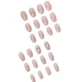 thumbnail image 2 of Press On Nails, Medium Square Glitter French False Nails With Artificial Gem Design, Reusable Glossy Fake Nails For Women, 2 of 4