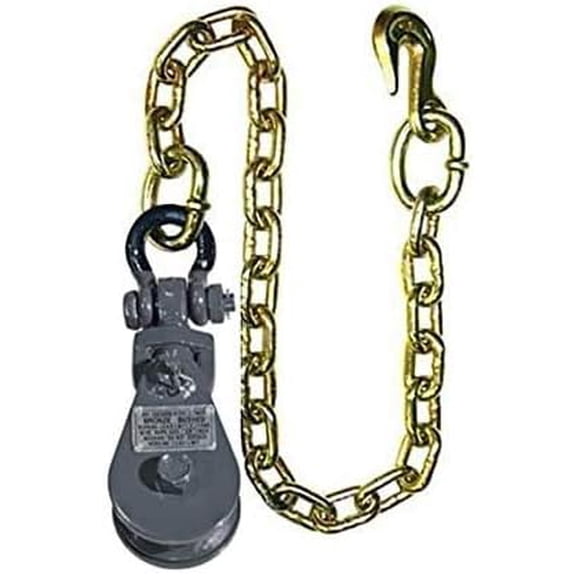 Secure Tow SBC-3-2T, 2 Ton Snatch Block with Chain for Rollback, Tow Truck, Crane, Wrecker, Farm Equipment, Material Handling, 6I-2TSW30