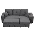 thumbnail image 6 of Reversible Sleeper Sectional Sofa Bed with Side Shelf and 2 Stools,Pull-Out L-Shaped Sofa Bed,Corner Sofa-Bed with Storage Chaise Left/Right Hande for Living Room,Blue Black, 6 of 25
