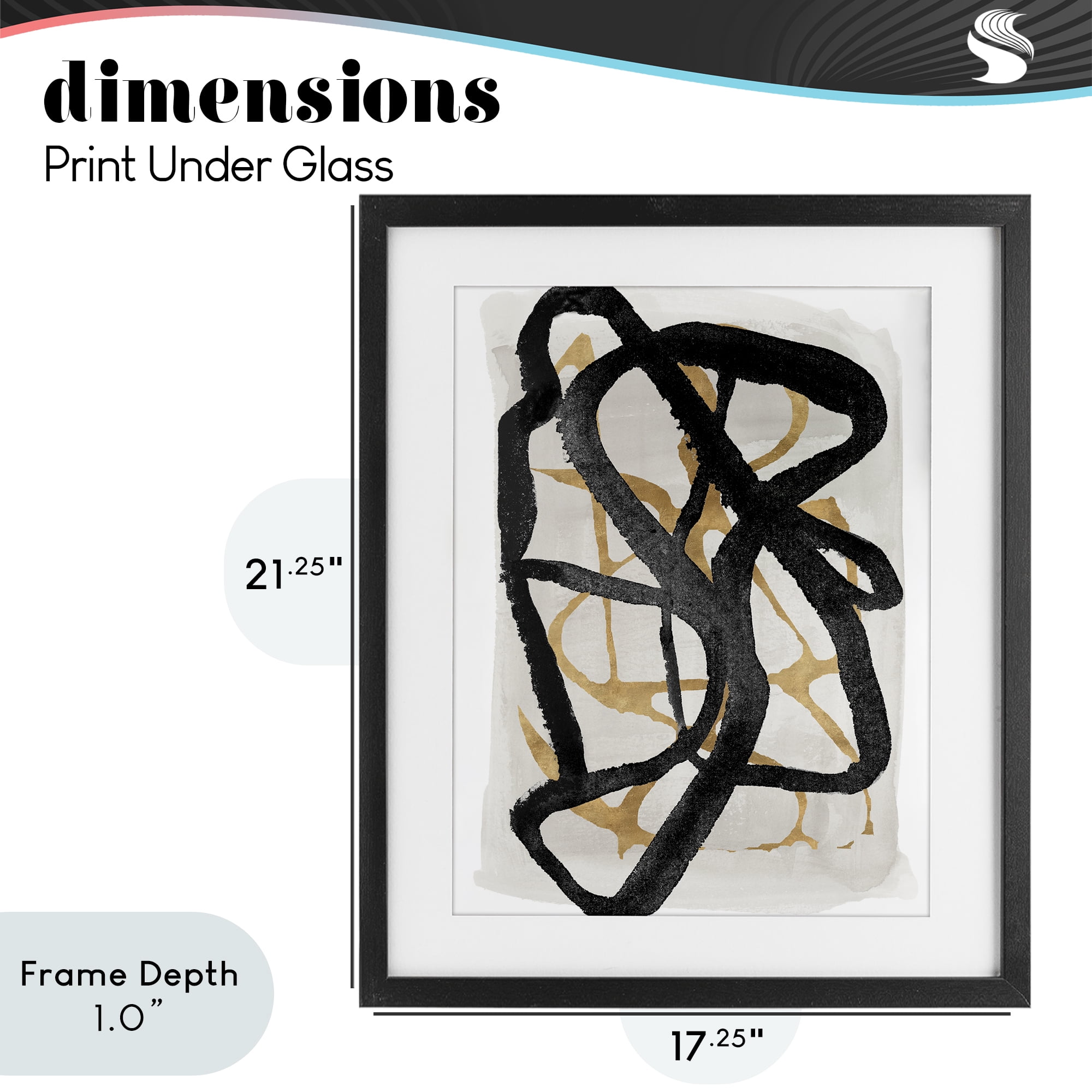 Stupell Industries Expressive Hindsight in Black Black Framed Print Under Glass, design by Lucille Price