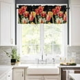 thumbnail image 2 of nqOlkjepod Luxury Tulip Floral Farmhouse Short Window Curtain Valances, Farmhouse Vintage Botanical Flowers Rod Pocket Kitchen Valances for Living Room Bedroom Bathroom Cafe, 1 Panel - 42" x 12", 2 of 8