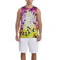 thumbnail image 6 of Rocae Colorful Tie Dye Stained Glass 3 for Men's Basketball Jersey Lightweight and Breathable Athletic Tank Top,Quick-Drying Sports Jersey 3X-Large, 6 of 9