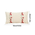 thumbnail image 3 of Embroidered Pillow under $5! kkbbma Embroidered Rose Flower Pillow, Sofa Bed Lumbar Support Cushion, Decorative Throw Pillowcase, Floral Home Decor Accent, Holiday Gift Idea, 3 of 6
