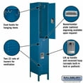 thumbnail image 4 of Salsbury Industries 62168BL-U 12 in. W x 78 in. H x 18 in. D Standard Metal Locker-Double Tier-1 Wide-Blue-Unassembled, 4 of 4