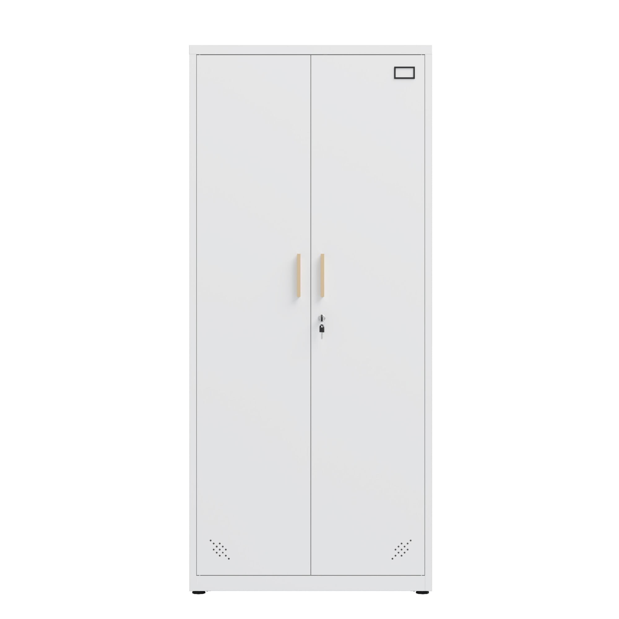 AENKYO 68.9" Heavy Duty Metal Storage Cabinet with Adjustable Shelves & Lock, Steel Locker for Home and Office, White