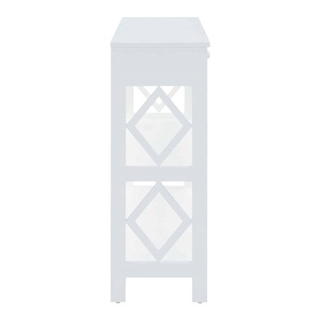Convenience Concepts Console Diamond 1 Tiroir - Blanc, 101,6 Cm, étagères, Style Contemporain