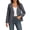 Dark Gray, variant on Wrinkle Resistant Blazer for Women Collarless V Neck Open Front Long Sleeve Straight Loose Solid All Season Office Casual Outerwear