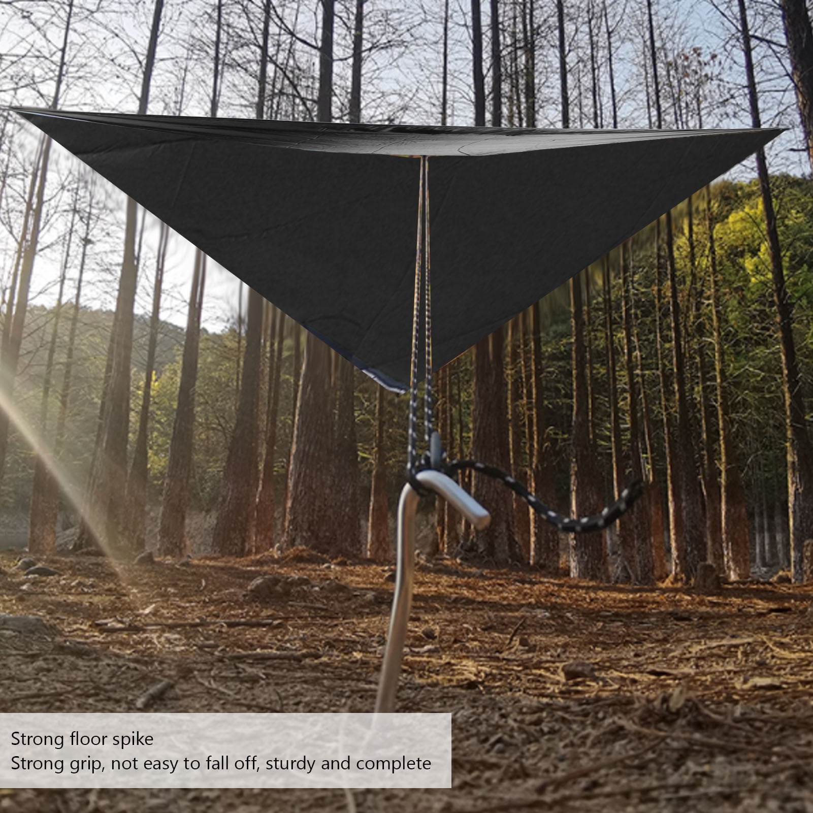 NFTIGB Black Camping Canopy Multifunctional Quadrangle Waterproof Tent Tarp Hammock Shelter for Beach