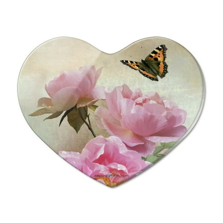 

Pink Roses and Butterly Heart Acrylic Fridge Refrigerator Magnet