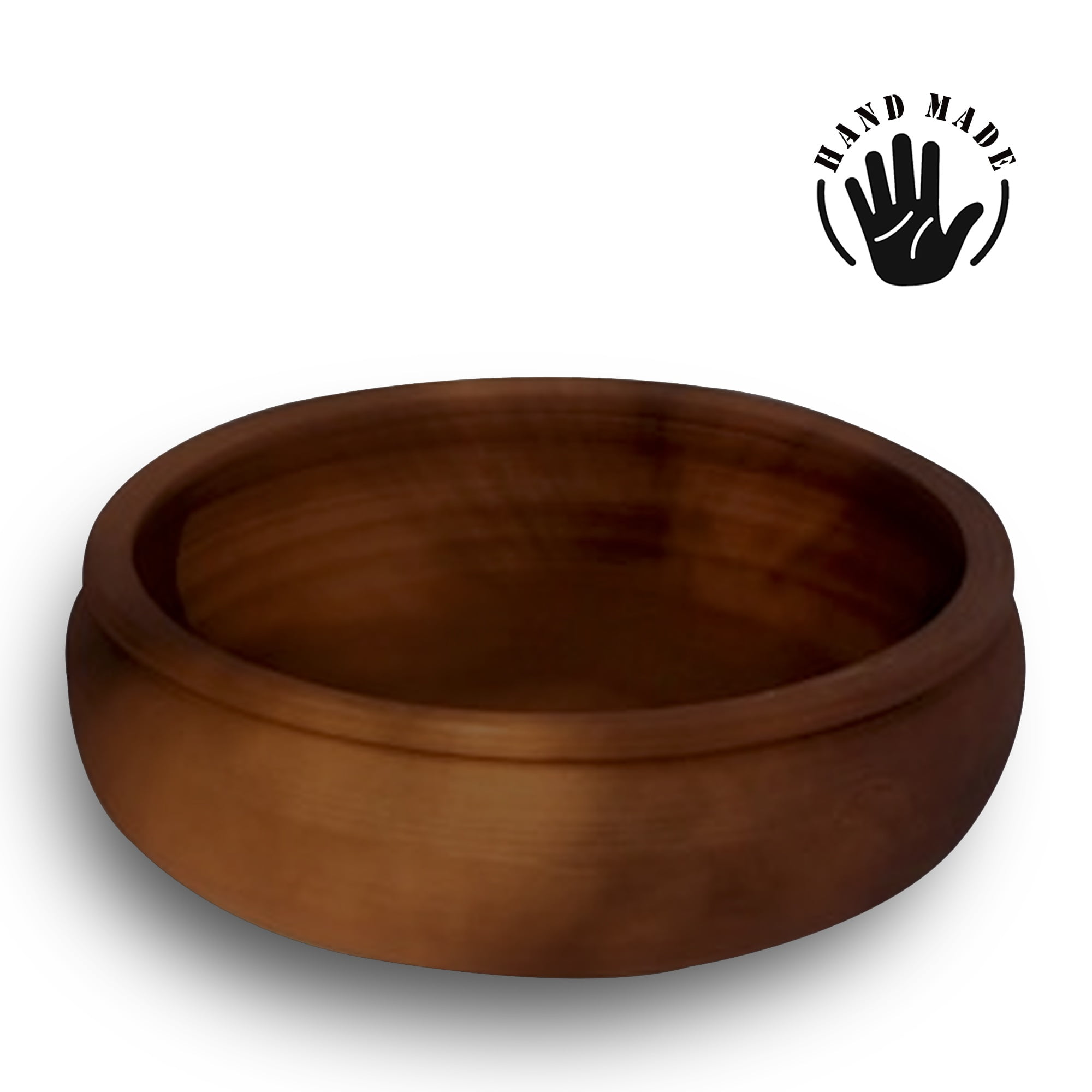 Round Clay Cooking Tray, Handmade Earthenware Casserole Clay Pot for