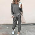thumbnail image 2 of FAIWAD Women's 2 Piece Outfit 2 Piece Sweatsuits Long Sleeve Pullover Top and Drawstring Jogger Sweatpants, 2 of 5