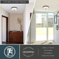 thumbnail image 5 of Preston 1-Light 12.5 in. Wide Matte Black Transitional Dome Flush Mount Lighting Fixture, Clear Ribbed Glass Shade, LED with Selectable Color Temperature for Low Ceilings, Bedroom, Hallway, Kitchen, 5 of 13