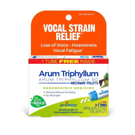 Boiron Arum Triphyllum 9C Bonus Pack, Homeopathic Medicine for Hoarseness With Broken Voice, 240 Pellets
