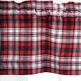 thumbnail image 3 of Fireside Classic Red & Black Plaid 100% Cotton Set of 2 Curtain Valance 16" x 72", 3 of 4