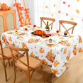 thumbnail image 2 of Fall Tablecloth, Pumpkin Thanksgiving Table Cloth, Mushrooms Fence Decorative Tablecloths, Red Orange Waterproof Table Cover for Autumn Harvest Party Picnic Dinner, 60 in x 84 in, Rectangle, 2 of 6