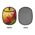 thumbnail image 2 of Pofeuu Rose Psychedelic Print Silicone Pot Mat Mitten With Hanging Loop Heat Resistant Oven Mitts Non-Slip Bbq Baking Smoking Potholders, 2 of 7