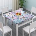 thumbnail image 3 of Elastic Hem Square Tablecloth 34x34, Bohemian Floral Fabric Cover for Outdoor Patio Dining Sets and Indoor Kitchen Tables, 3 of 6