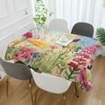 thumbnail image 5 of Coolnut Wildflowers Rectangle Tablecloth Waterproof Polyester Table Clothative Stain Resistant & Wrinkle Resistant Washable Table Cover for Dining Table/Party/Camping 60x60 Inch Decor Gift, 5 of 7
