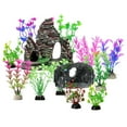 thumbnail image 5 of GreenJoy Fish Tank Accessories Aquarium Decorations - 13 Packs Plastic Plants Material Hideout Ornaments Small Size, 5 of 7