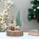 thumbnail image 5 of Adorno navideño de madera para escritorio, adorno de árbol de madera, decoración navideña para el hogar, elegante diseño de pino, árbol de escritorio plegable, base de soporte de metal, para, 5 of 7