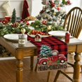 thumbnail image 2 of Touchbetter Red and Black Buffalo Plaid Merry Christmas Tree Table Runner, Seasonal Truck Gifts Kitchen Dining Table Decoration for Outdoor Home Party 13x72 Inch, 2 of 6