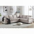 thumbnail image 5 of Modern L-Shaped Sleeper Sofa 104'' in Beige with Solid Wood Frame, 5 of 21