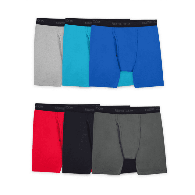 Fruit Of The Loom Mens Big Assorted Cotton Stretch Boxer Briefs - 6 Pack, 2XB