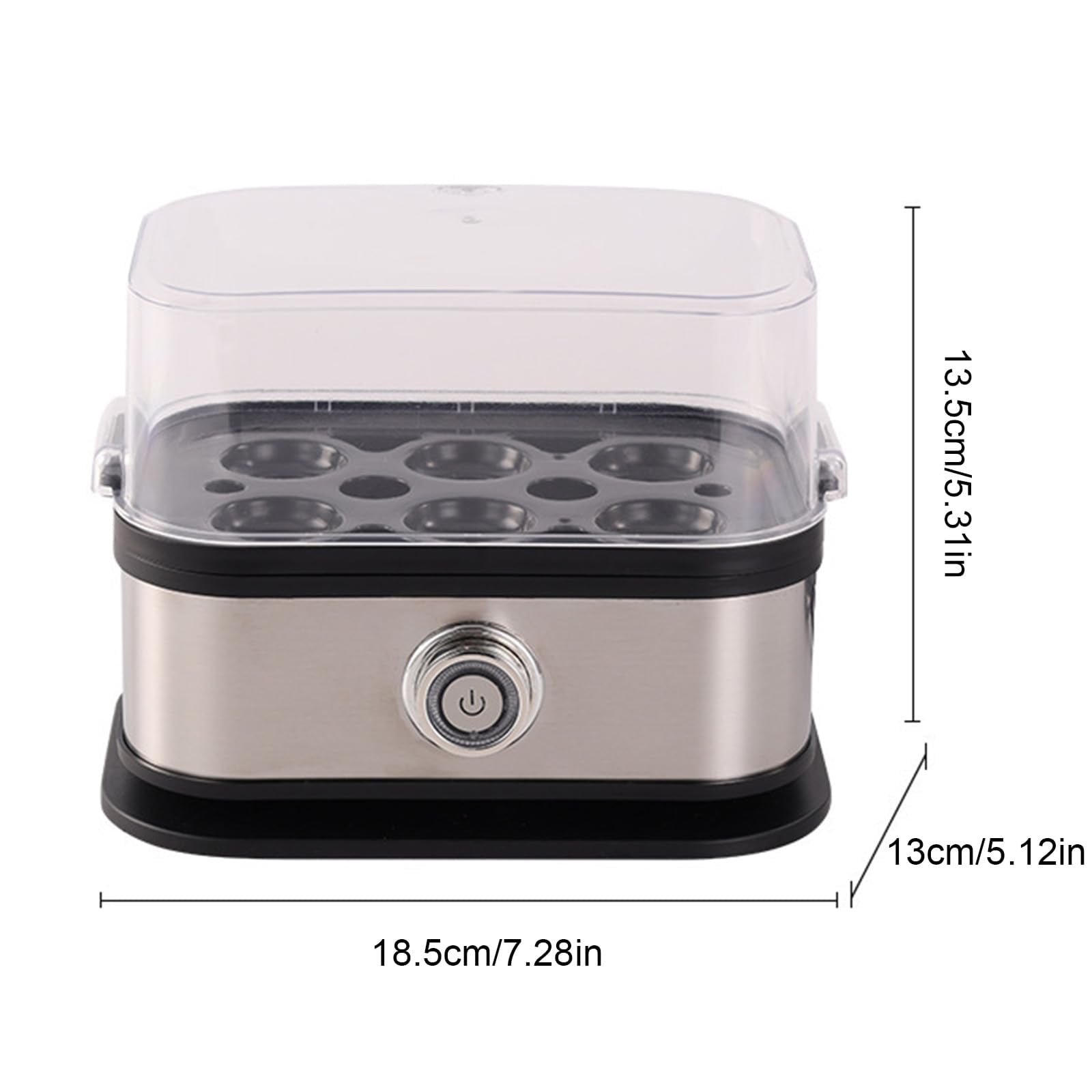 Smart Automatic Egg Cooker, Auto Shut-Off & 6 Egg Capacity for Hard/Medium/Soft Boiled, Multi-Function Knob Control, Electric Rapid Cooker