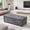 Gray, variant on 48" Upholstered Storage Ottoman Bench with Arms, Faux Linen Bench for End of Bed, Living Room Storage Seat with Safety Hinge, Grey
