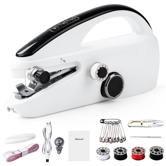 Mini sewing machine,Easy to Use and Fast Stitch Suitable for Clothes,Fabrics, DIY Home Travel Electric Handheld Sewing Machine for Beginners,Small Handheld Portable Sewing Machine