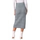 thumbnail image 3 of Faldas de lápiz de punto para mujer INSPIRE CHIC, elásticas, de cintura alta, ajustadas y casuales, falda midi de suéter S gris, 3 of 6