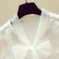 thumbnail image 5 of Gibobby Blusas Termicas Dama Manga sólido largo tops encaje v-cuello casual floral mujeres camisas blusa de mujer（Blanco， S), 5 of 5