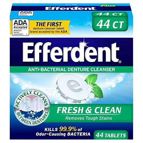 Efferdent Plus Mint Anti-Bacterial Denture Cleanser | 44 Tablets