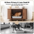 thumbnail image 6 of Cat Litter Box Enclosure, Hidden Cat Washroom Furniture with Dog-Proof Design, Modern Tambour Sliding Door Cat Condo with Litter Collector Tray & Ventilation Holes, Cat House for Living Room, Walnut, 6 of 8