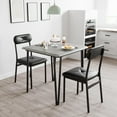 thumbnail image 1 of Modern 3-Piece Dinette/Bistro Set for 2: Square Kitchen Table with Storage Shelf & Upholstered Chairs, Compact Metal Frame for Small Spaces and Breakfast Nooks, 1 of 7