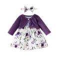 thumbnail image 1 of Veste Courte à Manches Longues, Jupe Sans Manches, Bandeau, Ensemble Trois Pièces, Jupe Imprimée à Nœud Floral, 1 of 9