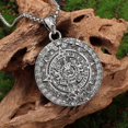 thumbnail image 3 of Retro Aztec Solar Calendar Mysterious Ancient Mayan Civilization Pattern Pendant Necklace Men s Amulet Lucky Trendy Jewelry, 3 of 5