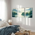 thumbnail image 4 of Green Forest Wall Art Set Nature Landscape Painting Canvas Prints for Living Room - 16"x24"x3 Piece Lake Sence Pictures Bedroom Office Modern Home Decor, 4 of 7